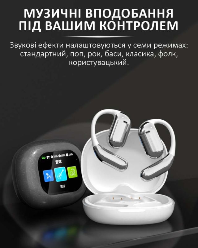 Наушники беспроводные Q16 Pro TWS Earbuds с LED дисплеем, Bluetooth 5.4, ENC, 500mAh Silver