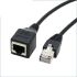 Подовжувач мережевого кабелю RJ45 Ethernet (тато-мама) екранований Чорний 1м