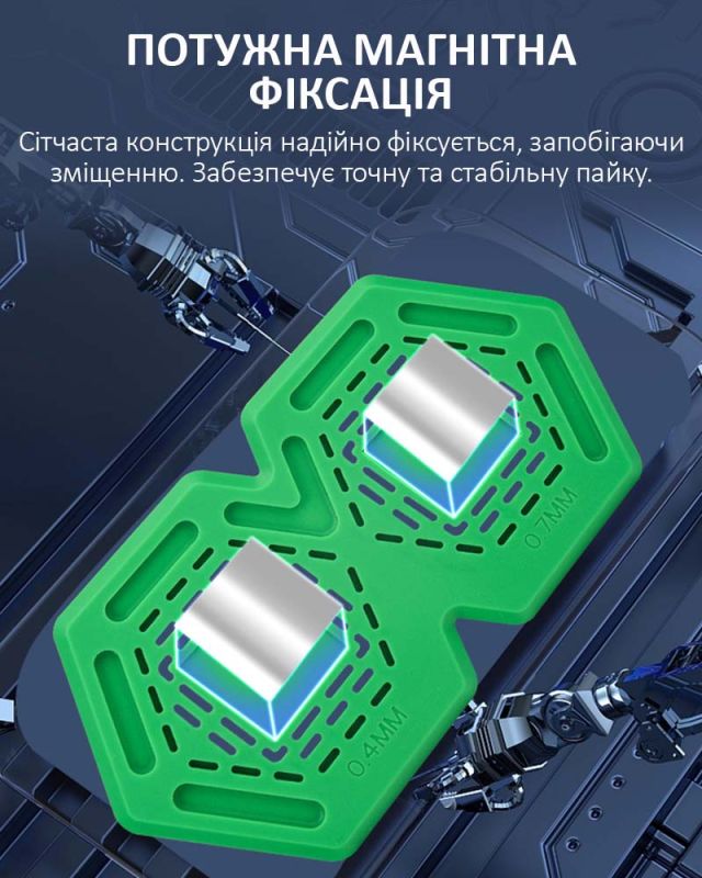 Килимок силіконовий TELIJIA TE-720 для ремонту BGA, реболінгу процесорів, мікросхем, магнітний Зелений