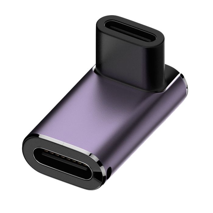 Перехідник Type-C на Type-C адаптер (мама-мама) USB 4.0, 40 Гб/с, 240Вт, 8K, кутовий