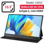 Монітор портативний 133UC / 13.3'' / IPS / 3840x2160 4K / Type-C / HDMI / jack 3.5 мм / другий екран