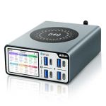 Зарядна станція AiXun DP20 / 8 USB / швидка зарядка QC4.0 PD3.0 + бездротова / 8А / 200Вт