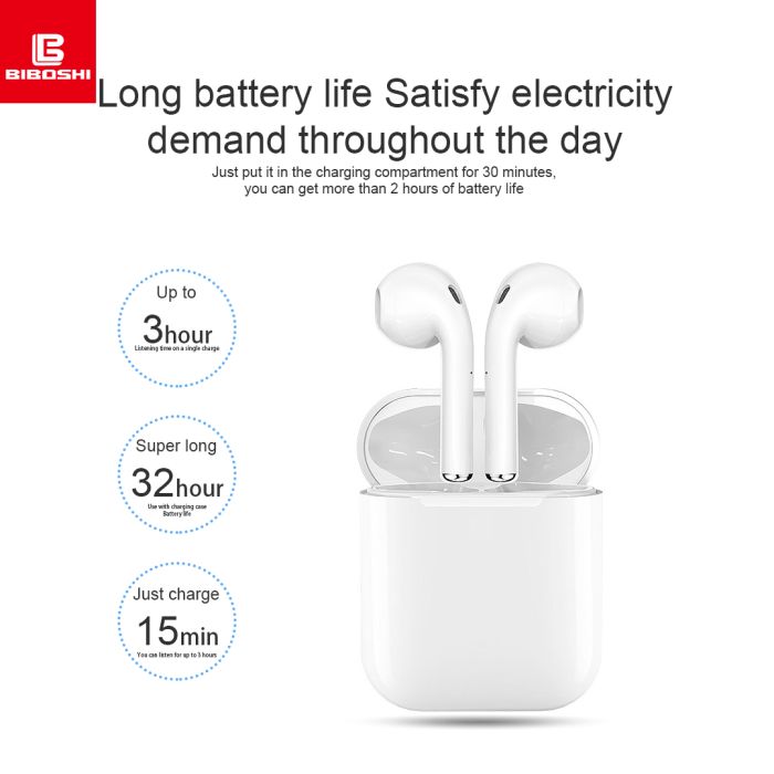 Беспроводные наушники Biboshi BO1 белые / вкладыши / bluetooth / 200 mAh
