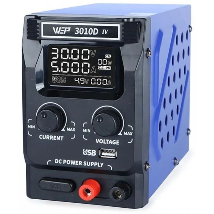 Блок живлення WEP 3010D-IV / 30V 10A / імпульсний / з цифровою індикацією (V/A/W) / Quick Charge 3.0