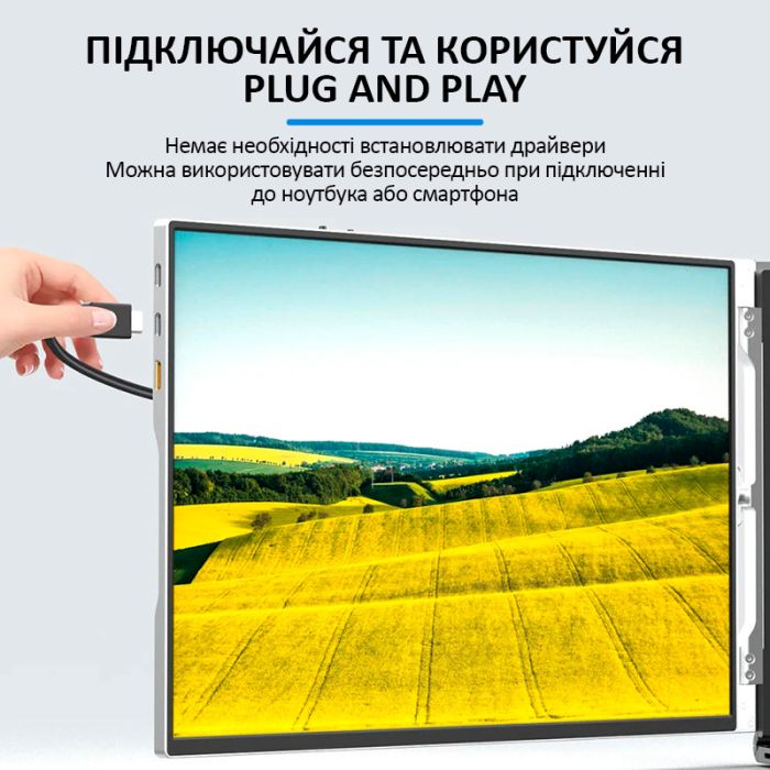 Монитор портативный W15FPC 15 дюймов с двойным дисплеем для ноутбуков / IPS / 1920x1080 / Type-C / HDMI