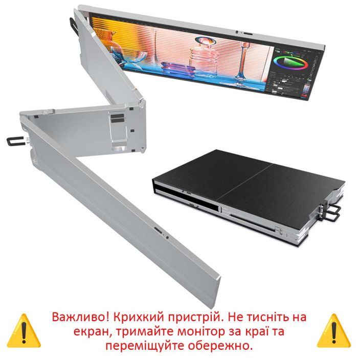 Монитор портативный W15FPC 15 дюймов с двойным дисплеем для ноутбуков / IPS / 1920x1080 / Type-C / HDMI