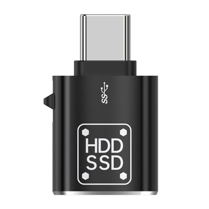 Перехідник Type-C на USB 3.0 / OTG адаптер (тато-мама) Чорний