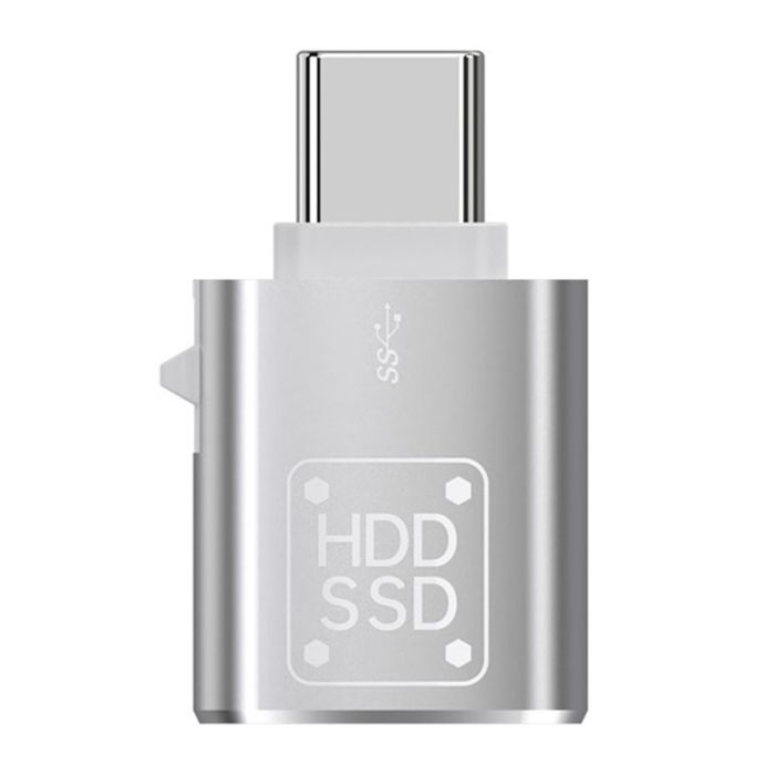 Перехідник Type-C на USB 3.0 / OTG адаптер (тато-мама) Сірий