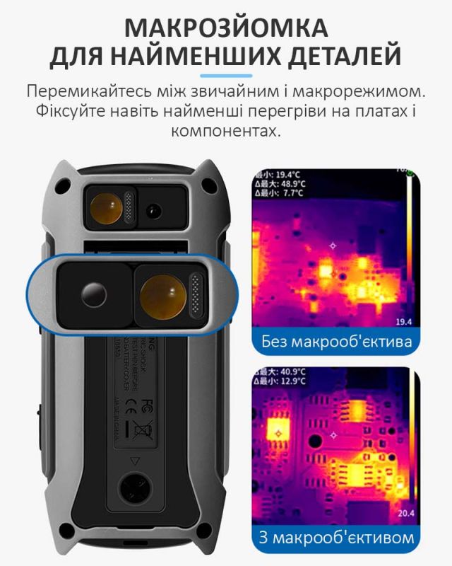 Мультиметр тепловізор Sunshine TB-10 Pro / АВТО режим / True RMS / NCV / АКБ 18650 / 10А