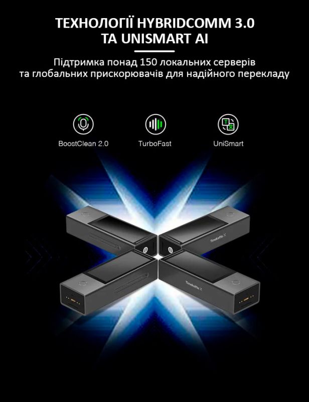 Голосовой переводчик Timekettle X1 + автономные наушники, 42 языка, онлайн, офлайн, комплект 4 шт.