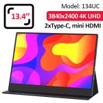 Монитор портативный 134UC / 13.4'' / IPS / 3840x2160 4K / Type-C / HDMI / jack 3.5 мм / второй экран