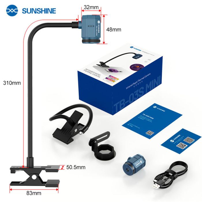 Тепловізійна камера Sunshine TB-03S MINI / HD 256x192 / інфрачервоний тепловізор для ремонту / Type-C