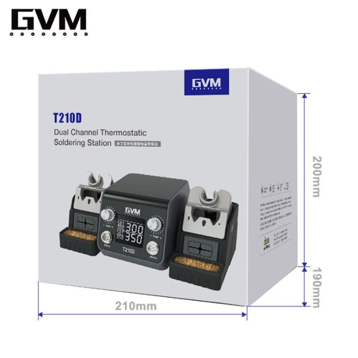 Паяльна станція прецизійна Sunshine GVM T210D / 2 паяльники JBC C210 / 150-480°C / 120 Вт