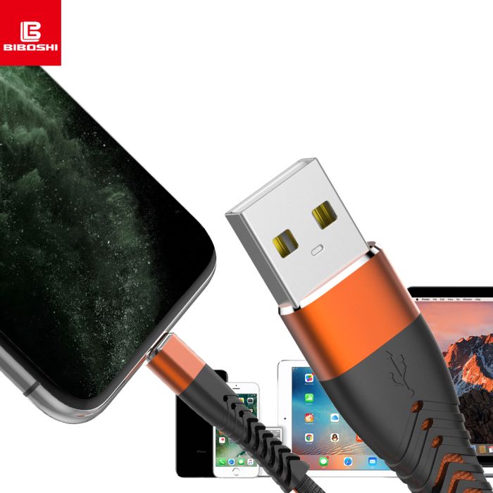 Кабель Biboshi A18 USB - Micro-USB 1m 3A black - orange