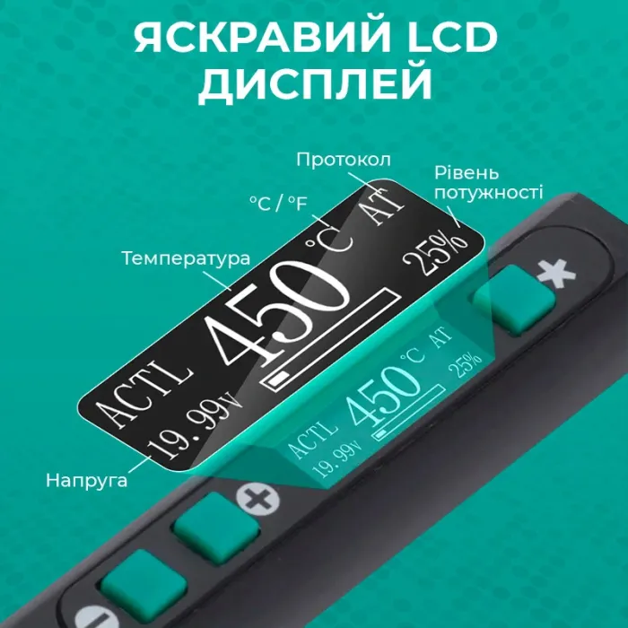 Паяльник прецизионный YIHUA 928D IV портативный / жало C235-I / 450°C / подставка с губкой / Type-C