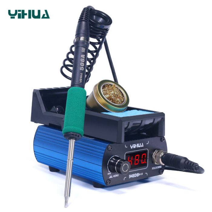 Паяльная станция YIHUA 948DB+ II / Жало T12 / 200-480°C / 3 канала памяти / 75 Вт