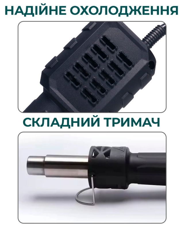 Термофен YIHUA 8858-IV / ЖК-дисплей / цифрове регулювання / компактний / 120 л/хв / 100 - 500°C / 700 Вт