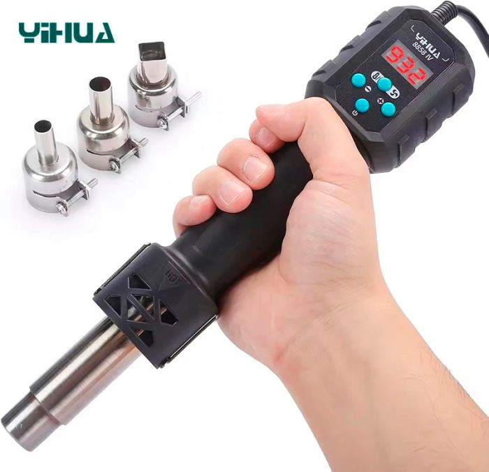 Термофен YIHUA 8858-IV / ЖК-дисплей / цифрове регулювання / компактний / 120 л/хв / 100 - 500°C / 700 Вт