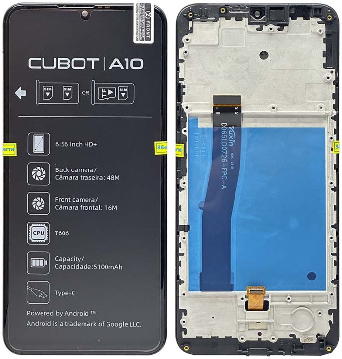 Дисплей + сенсор с рамкой Cubot A10 Black - p/n: QCG65HD1152_A1-02