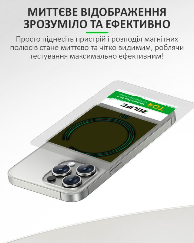 Магнітна карта RELIFE TO4 / тестер перевірки бездротової зарядки / для смартфонів iPhone з Magsafe