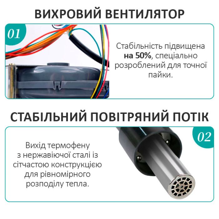 Термоповітряна паяльна станція QUICK 857DW+  / фен / 580 Вт / 100-450°С / 50 л/мин