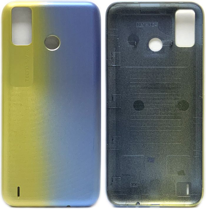 Задняя крышка для TECNO Spark 6 Go (KE5) Yellow/Blue