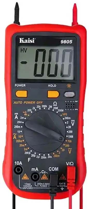 Мультиметр цифровой Kaisi 9805 / Автоотключение / Hold / 1000V / 10A