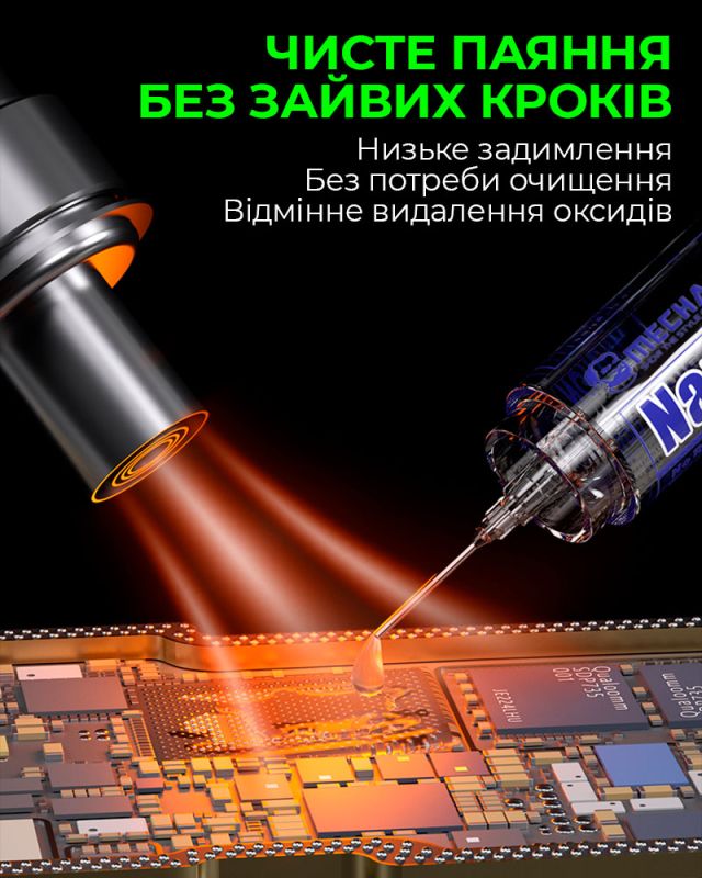 Флюс Mechanic M35 Nano Flux Paste / з штовхачем і дозаторами в шприці / 10сс