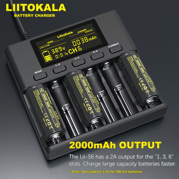 УЦІНКА! Зарядний пристрій тестер LiitoKala Lii-S6 18650/21700/26650/АА/ААА/Li-Ion не відображає один символ