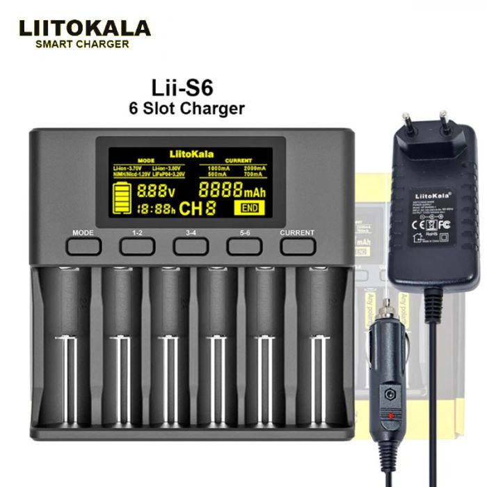 УЦІНКА! Зарядний пристрій тестер LiitoKala Lii-S6 18650/21700/26650/АА/ААА/Li-Ion не відображає один символ