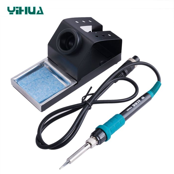 Паяльная станция 2 в 1 YIHUA 852D+SE pump / термофен + паяльник / компрессор / 4 насадки / 650 Вт