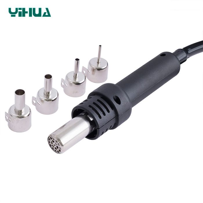 Паяльная станция 2 в 1 YIHUA 852D+SE pump / термофен + паяльник / компрессор / 4 насадки / 650 Вт