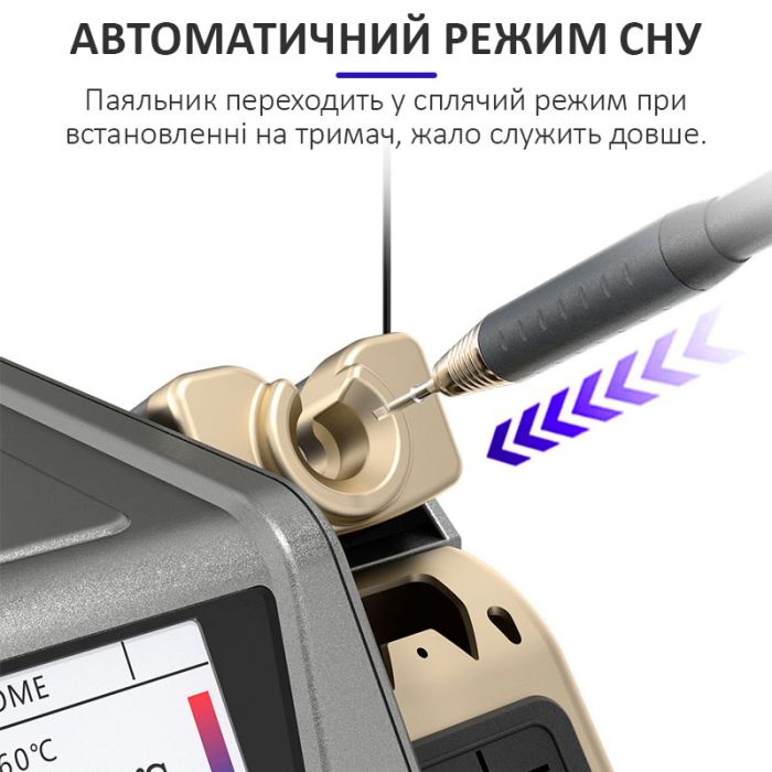 Паяльная станция 3 в 1 GVM H3 / 3 паяльника T115 + T210 + T245 / 3 канала памяти / 100-480°C / 80 Вт
