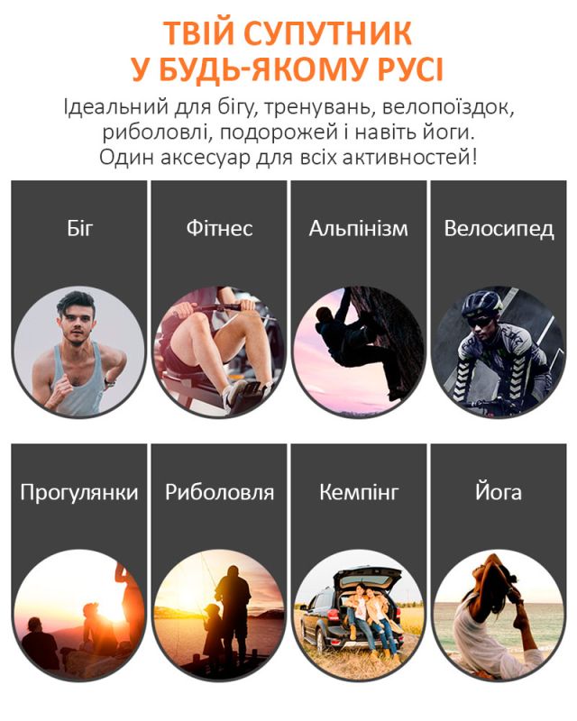 Держатель на руку для смартфона IRUNME / браслет, повязка для спорта / 4 - 7 дюймов / черный