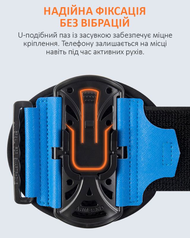 Держатель на руку для смартфона IRUNME / браслет, повязка для спорта / 4 - 7 дюймов / черный