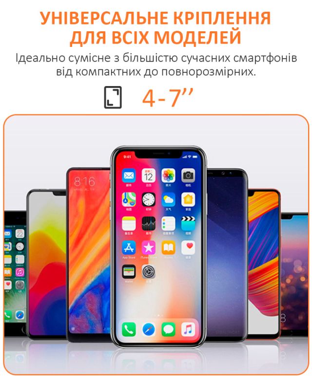 Держатель на руку для смартфона IRUNME / браслет, повязка для спорта / 4 - 7 дюймов / черный