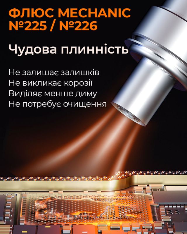 Флюс паста Mechanic №225 / BGA CPU iPhone / в шприце с дозатором / 10сс