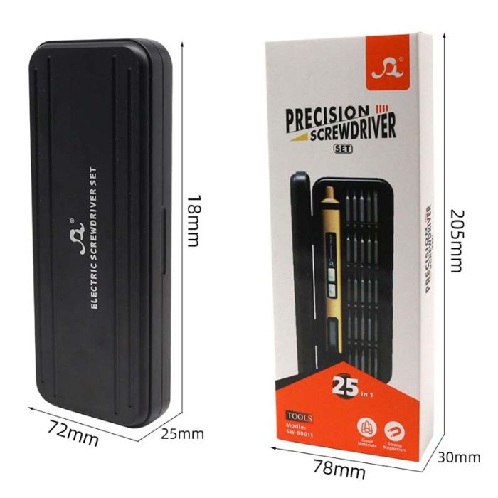 Викрутка акумуляторна SW-80011 / набір 25 в 1 / для точних робіт / Type-C / 350 mAh / в кейсі