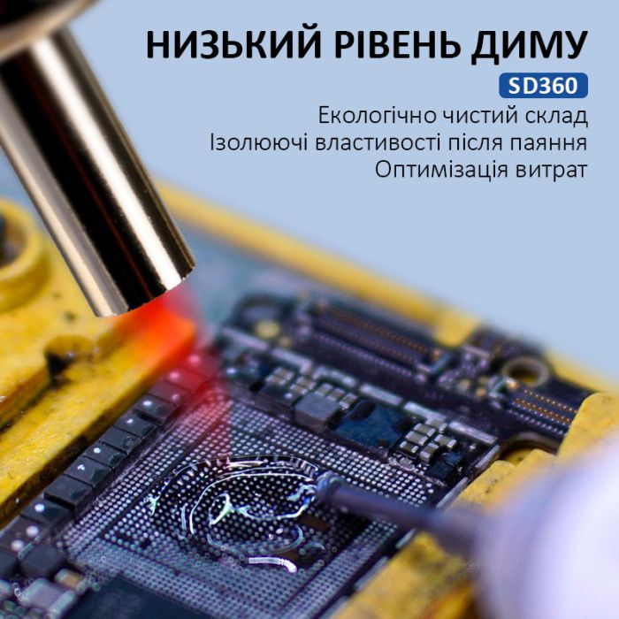 Флюс-паста Mechanic SD360 / безотмывочная / с толкателем и дозатором / в шприце 10cc