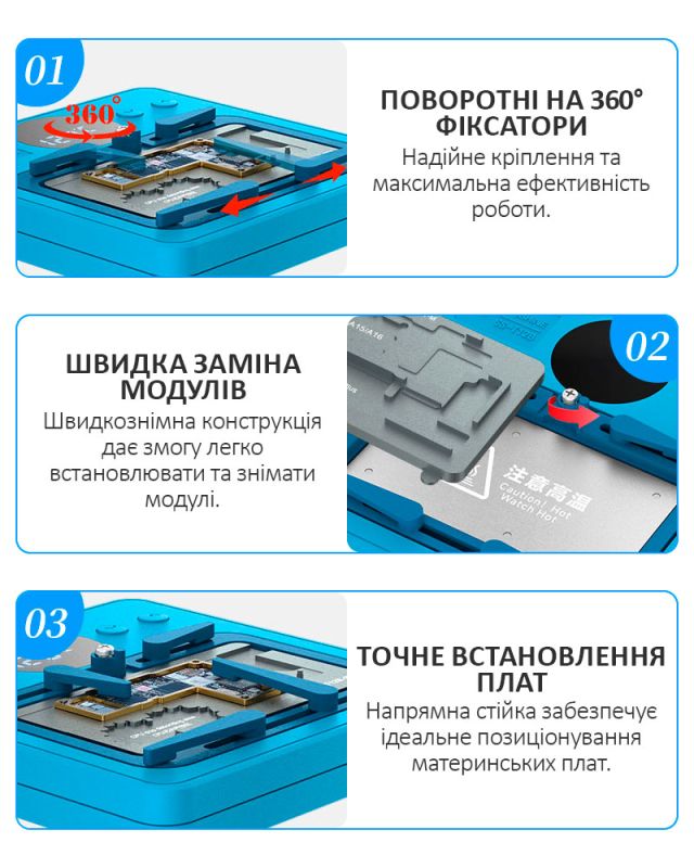 Нижній підігрів Sunshine T12B-SAM4 для ремонту плати Samsung Galaxy S24