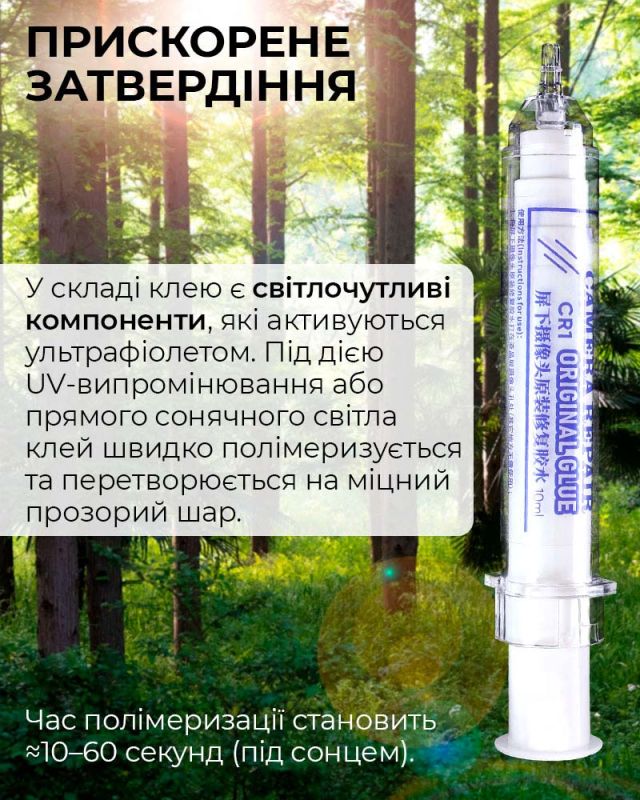 Клей Mechanic CR1 ультрафиолетовый / для отверстия камеры дисплея / прозрачный / 10 мл