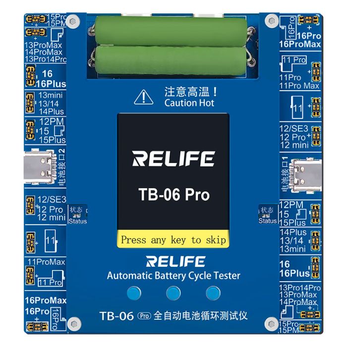 Программатор RELIFE TB-06 Pro для сброса циклов и процента износа аккумулятора iPhone 11 - 16 Pro Max