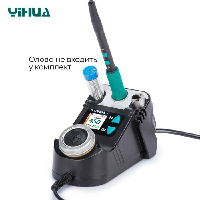 Паяльна станція YIHUA 982 V / прецизійний паяльник C245 / 90-450°C / 60 Вт Black