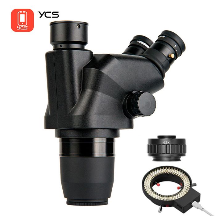 Микроскоп тринокулярный YCS 71 Ultra / 6.7X-45X / адаптер CTV 0.5X / LED подсветка / без штатива / Черный