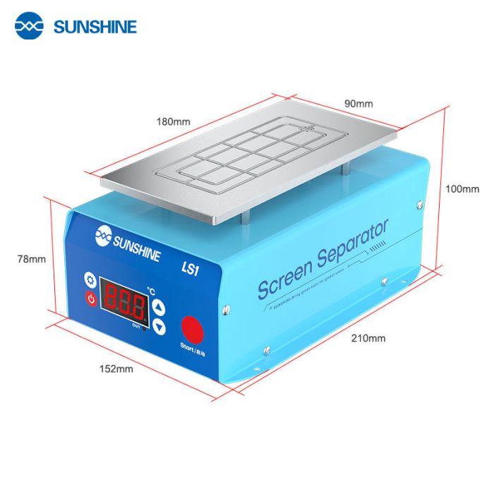 Сепаратор вакуумний Sunshine LS1 для ремонту смартфонів / 7.8'' / 0-120°C / 230 Вт
