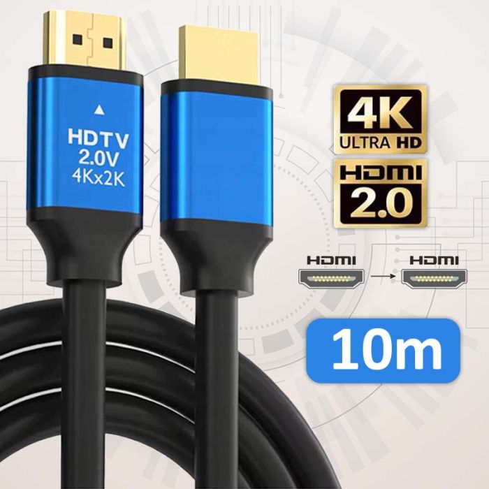 Кабель ХР-559 HDMI-HDMI V2.0 / 4K 2K Full HD / Черный 10м