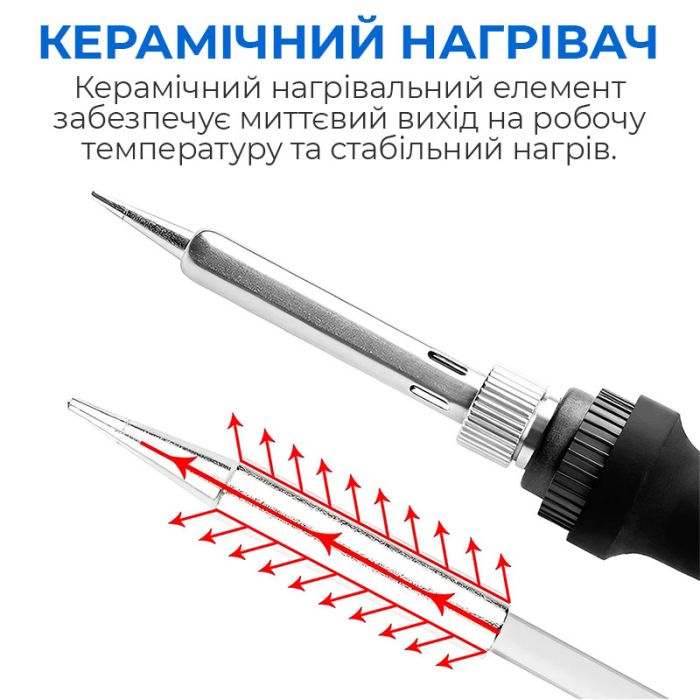 Паяльник Sunshine SL-908 / регулювання температури 200 - 450°С / жало 900М / 60 Вт