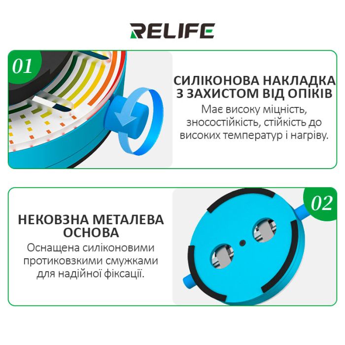 Держатель термостойкий RELIFE RL-601Q Pro для ремонта плат, микросхем, BGA, поворотный 360°