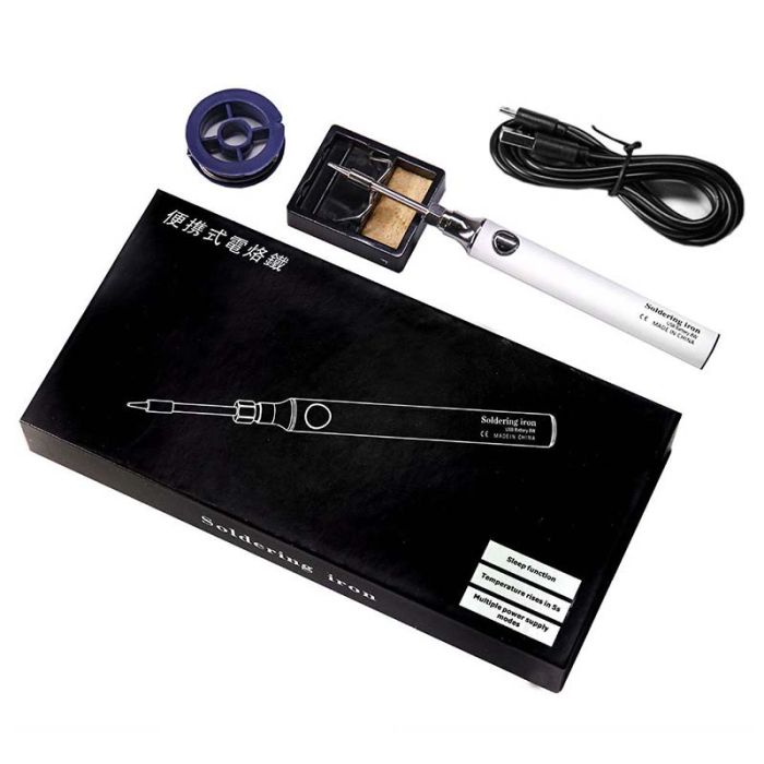 Паяльник USB бездротовий портативний з підставкою, живлення 5V, 8W, 330 - 450°C White