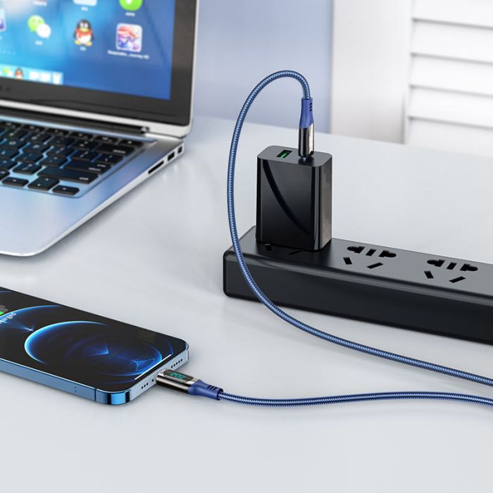 USB кабель Hoco S51 Type-C - Lightning 3A 20W PD 1.2m синий